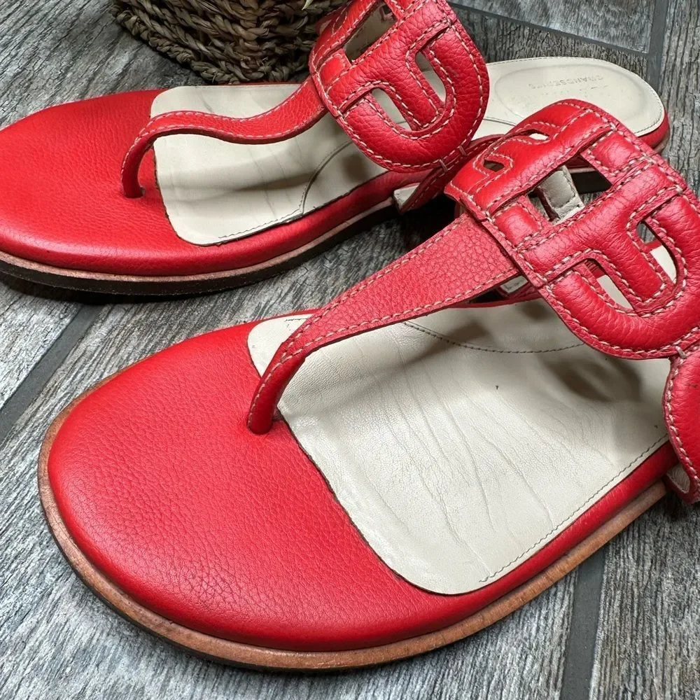 Cole Haan Anoushka Red Leather Sandals